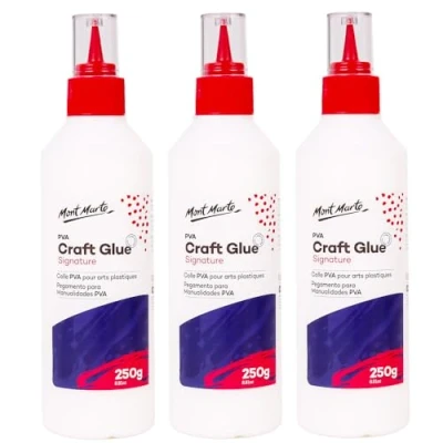 Image of Mont Marte PVA Craft Glue Fine Tip 250gm 3 Pack, Great for a Wide Variety of Projects and Dries Quickly to Clear Finish.