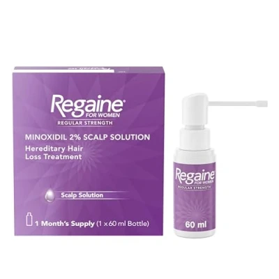 Image of Regaine for Women Regular Strength Scalp Solution (1x 60ml bottle), Hair Regrowth Treatment Hereditary Loss, Female Loss with 2% Minoxidil
