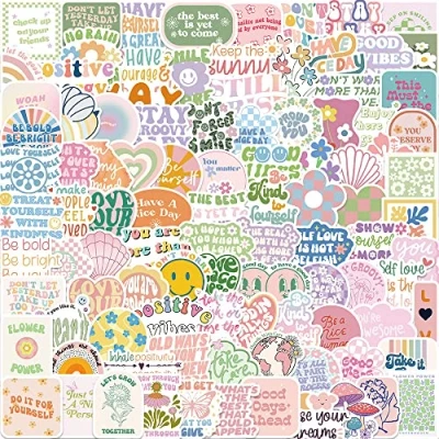 Image of 100 Pcs Inspirational Stickers for Kids Teens Adults Boys Girls Gift,Stickers Pack Laptop,Skateboard,Luggage,Car,Bike, Cup,Computer,Water Bottle Decor,Inspirational Vinyl Waterproof Sticker Decals
