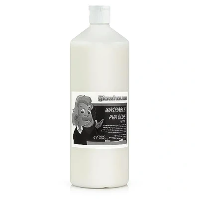 Image of The Glowhouse Premium 1000ml Washable PVA Glue 1 Litre Eco Craft School Slime (White)