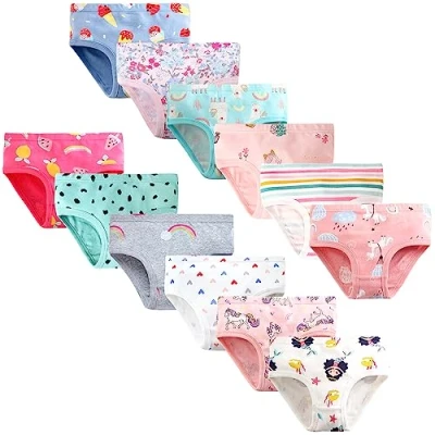 Image of Adorel Girls&#039; Underwear Toddler Knickers Pants Briefs Cotton Pack of 12 Ice Cream 2 3 Years (Manufacturer Size: 100)