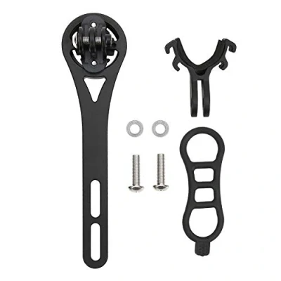 Image of Bike Computer Mount Holder, Metal Bicycle Riding Code Table GPS seat Extension Bracket for Bryton/Garmin/WAHOO(black Gopro and lamp clip WAHOO)