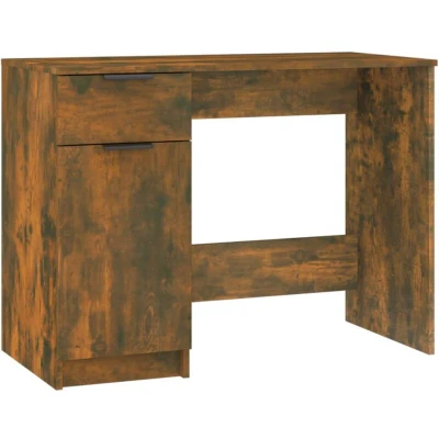 Image of vidaXL Desk Smoked Oak 100x50x75 cm Engineered Wood