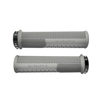 Image of Peaty&#039;s Monarch Grips Grey/Knurl/Thin Race Control, Durable, Ergonomic Finger Bars, Comfort Thumb Pad, All Day Riding, Weather &amp; Terrain, MTB Enduro Downhill Ebike Mountain Bike