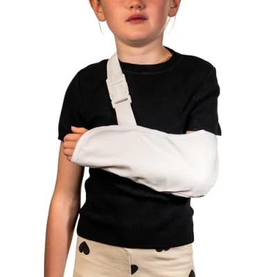 Image of Neo G Kids Cotton Arm Sling Support For Injury Recovery, Pre/Post Surgery Aid, Breathable &amp; Lightweight Fabric, Elevate Arm, Shoulder Immobilization Class 1 Medical Device White