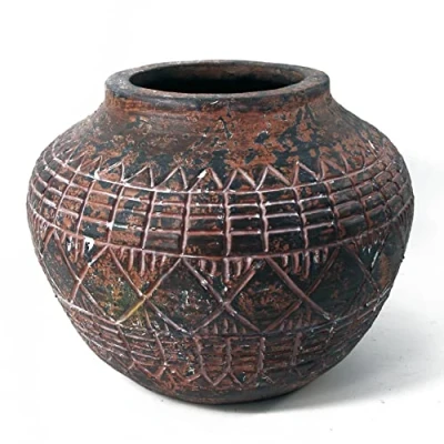 Image of Leaf Large Planters Plant Pots, Fibreglass, 23cm Aztec Vase