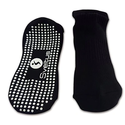 Image of Sveltus Non Slip Pilates Yoga/Socks Size L Unisex Adult, Black