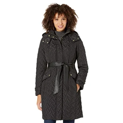 Image of Cole Haan Women&#039;s 351sp366 black medium Leather Jacket, Black, M