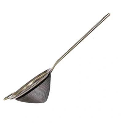 Image of Fine Mesh Cocktail Strainer Stainless Steel for Rice, Flour, Pasta Drink Bar Strainers Bartender Tool (Black)