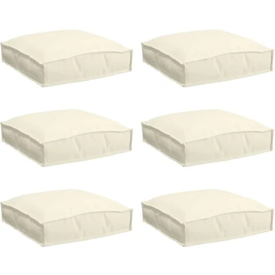 Image of vidaXL Pallet Cushions for Seat 6 pcs Cream 40x40x8 cm Oxford Fabric