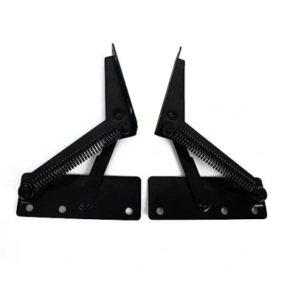 Image of YIDELAI 80 Degree Folding Spring Hinges (1 Pair) Lid Lifting Bracket Sofa Headrest Hinge （Black）