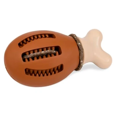 Image of PetSafe Treat Ring Holding Chew Toy, Chicken BPA free Rubber Scented Interactive Pet Puzzle for Boredom or Separation Anxiety Small to Large Dogs