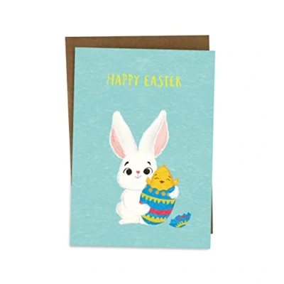 Image of BYANIKA Happy Easter Cards Cute Kids Grandson Granddaughter For Children Bunny Card