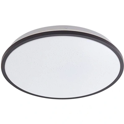Image of Lindby LED ceiling lamp Medon, Ø 38 cm, black, IP44, metal