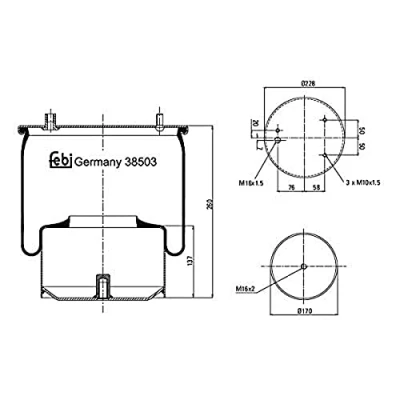 Image of 1266382, 1697682 Boot, air suspension FEBI BILSTEIN 38503 Rear Axle Left, Right