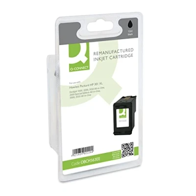 Image of Q Connect HP 301XL Remanufactured Inkjet Cartridge High Yield CH563EE Black