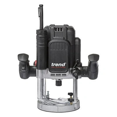 Image of Trend T12 1/2 Inch Variable Speed Workshop Router, Perfect for Lock Fitting, Worktop Joints &amp; Timber Profiling, 2100W, 110V, Black, T12ELK