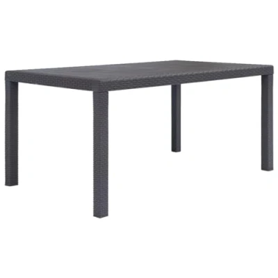 Image of vidaXL Brown Garden Table Durable Plastic Rattan Look Design Weather Resistant &amp; Easy to Clean Ideal for Patio, Garden, or Campsite Lightweight Assemble