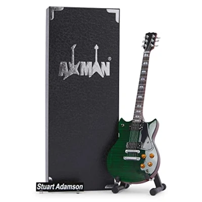 Image of Stuart Adamson Miniature Guitar Replica Music Gifts Handmade Ornamental 1/4 Scale Display Box, Name Tag and Stand Included