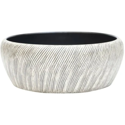 Image of vidaXL Countertop Basin Black and Grey Round Φ41x14 cm Ceramic