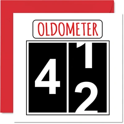 Image of Fun 42nd Birthday Cards for Men Woman Oldometer Happy Card Dad Mum Brother Sister Grandad Nanny Grandma Uncle Auntie, 145mm x Greeting Cards,