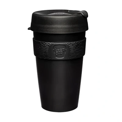 Image of KeepCup Original, Lightweight Plastic Reusable Coffee Cup with Splashproof Sipper Lid 16oz/454ml Black