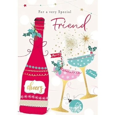 Image of Piccadilly Greetings Christmas Card For a very Special Friend Cheers 9 x 6 inches