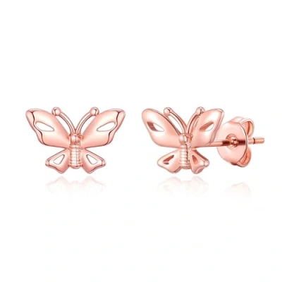 Image of Philip Jones Rose Gold Plated Butterfly Stud Earrings