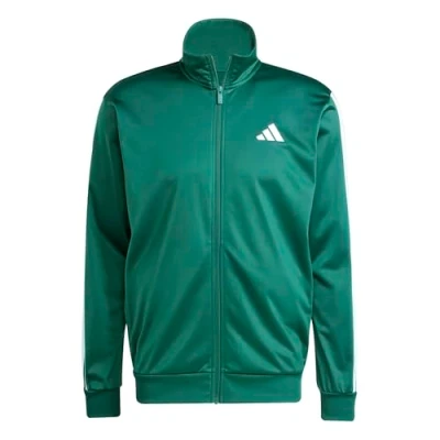 Image of adidas Men&#039;s 3 STRIPES TRICOT REGULAR TRACK TOP, collegiate green, S