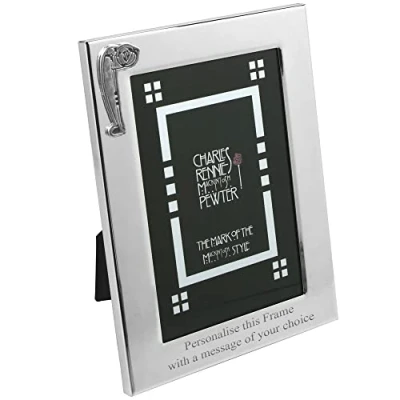 Image of English Pewter Company Silver Plated 6&quot; x 4&quot; Charles Rennie Mackintosh Photo Frame. Personalised With Free Engraving [CRM881]
