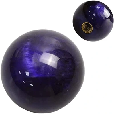 Image of JINGLINGKJ Gear Shift Knob Manual Stick at MT Car Universal Custom Pearl Ball Roller Shifter Lever Head with 3 Types of Adapters (Purple)