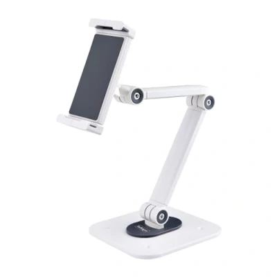 Image of StarTech.com Adjustable TABLET STAND for Desk Wall Mountable Capacity 2.2lb (1kg) Ergonomic Articulating Universal Holder Pivot/Swivel/Rotate (ADJ W)