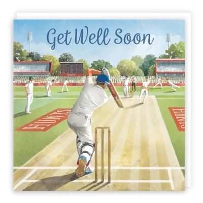 Image of Hunts England Cricket Get Well Soon Card For Him Milo&#039;s Gallery Sport Feel Better Fans Boys, Men, Husband, Dad, Grandad, Son, Brother