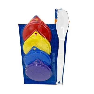 Image of Zvire Pet Food Can Covers And Spoon Dog Cat Reusable Plastic Lid Cover With Free Spoon/Fork Fits Most Standard Sized Cans 4 Pack