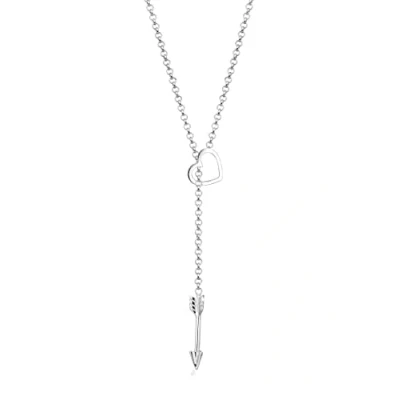 Image of Elli 925 Sterling Silver Heart Arrow Pendant Minimal 0111710816_45