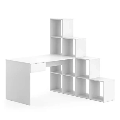 Image of Vicco Corner desk Sarah, White, 139 x 142 cm
