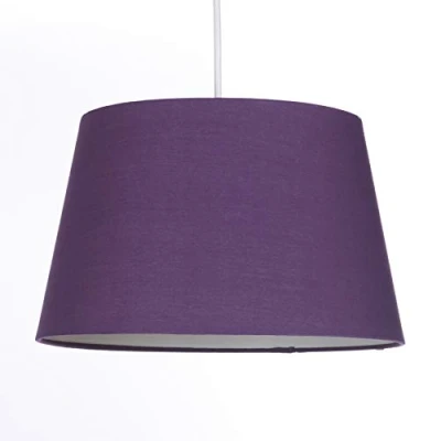 Image of Plum Tapered Drum Shade for Ceiling and Table Lamp 14 Inch