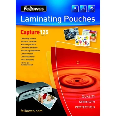 Image of Fellowes Laminating Pouches (75x105mm) Glossy Finish 100 Sheets, 250 Micron (2 x 125 Micron) High Quality Ideal for Photos, ID Cards &amp; Small Documents