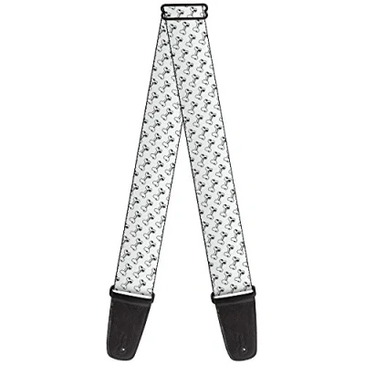 Image of Buckle Down Guitar Strap Dog Bone White Black 2 Inches Wide