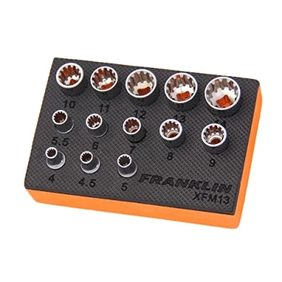 Image of 1/4&quot; Drive Low Profile Multidrive Socket Set 13 Pcs Franklin Tools XFLM13
