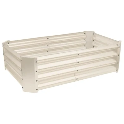 Image of 120cm x 60cm Rectangle Galvanised Steel Raised Garden Bed By Harbour Housewares Easy Assemble
