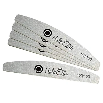 Image of Pure Nails Halo Elite Zebra Moon Nail Foam Files 150/150 Grit (Pack Of 5)