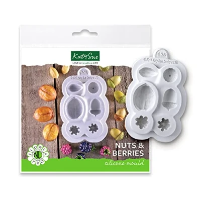 Image of Flower Pro Nuts &amp; Berries Silicone Mould for Cake Decorating Craft by Katy Sue. Use with Fondant, Sugar Paste Air Dry Clay from Sue Moulds