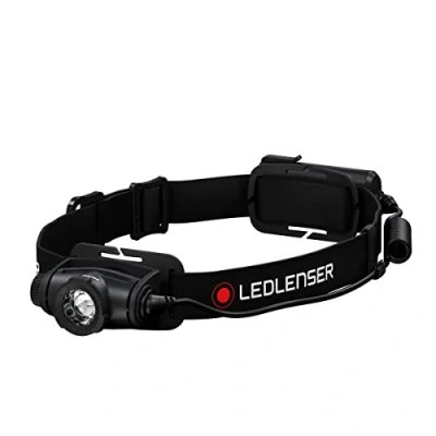 Image of Ledlenser H5 Core Battery Powered LED Head Torch, Super Bright 350 Lumens Headlamp, Water Resistant (IP67), Camping, Hiking Equipment, Rechargeable Work Up to 20 Hours Running Time