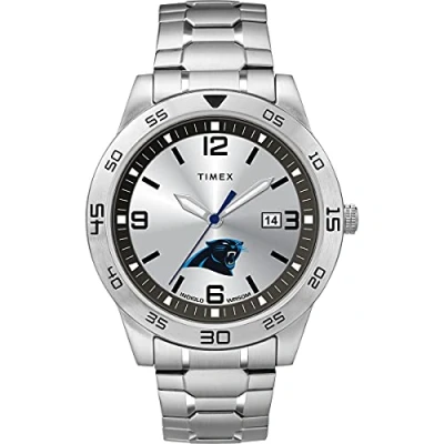 Image of Timex Men&#039;s x NFL Citation Panthers Silver Analog Watch
