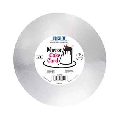 Image of PME CMRS922 Mirror Cake Card Round Metallic Silver Pack of 3, 20cm/8 Inch