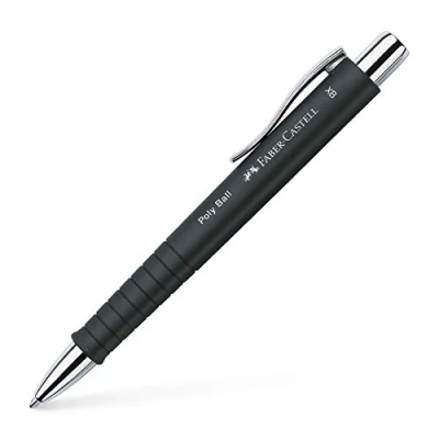 Image of Faber Castell Poly Ball XB Ballpoint Pen Black (Writing color blue)