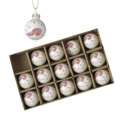 Image of Heaven Sends Pack of 15 Robin Christmas Baubles Hanging Tree Decoration 3cm Themed Décor Xmas Perfect for Trees