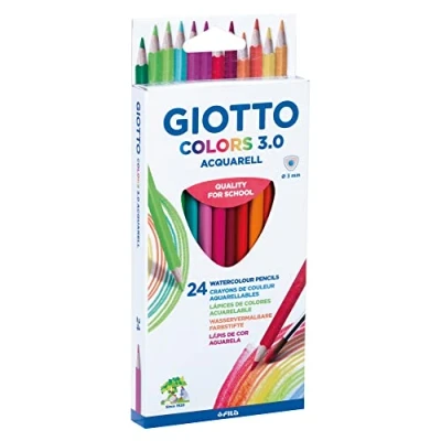 Image of GIOTTO Colors 3.0 Watercolour Colouring Pencils, 24 Pieces in Assorted Colours, Ideal for Children, Parties and Schools