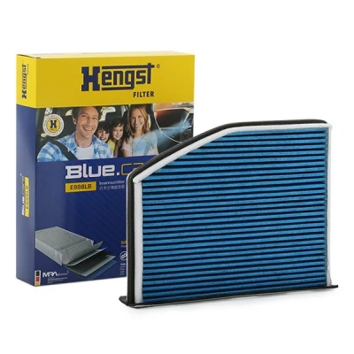 Image of 1K1819669 Pollen FILTER HENGST E998LB with antibacterial action 288mm 213mm 58mm VOLKSWAGEN: GOLF 5, Tiguan I, 6, AUDI: A3 Sportback, Q3